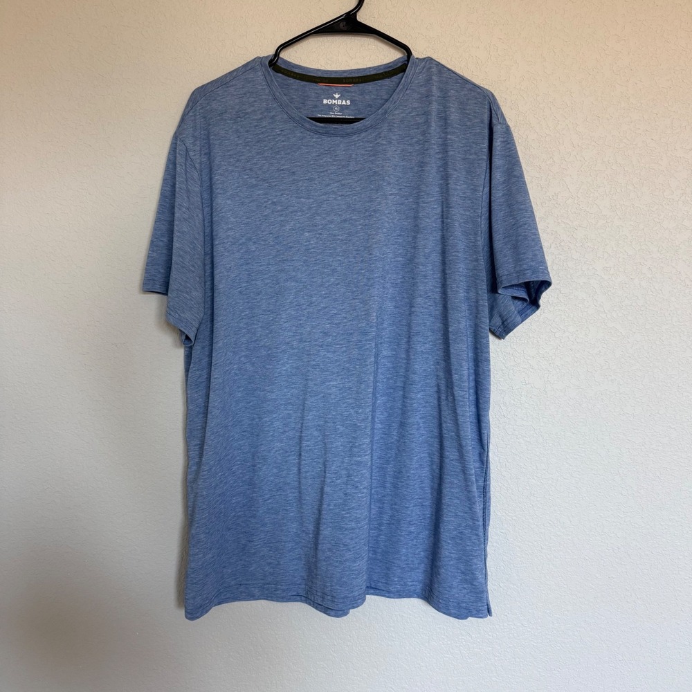 Bombas Bee Better Mens XL Blue Performance Short Sleeve T-Shirt Crew Neck